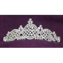 Custom casamento tiara brilhante cristal nupcial coroa
